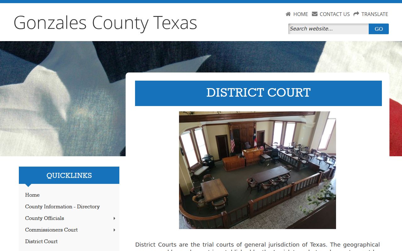 Gonzales County bench warrant records: District Court and clerk information